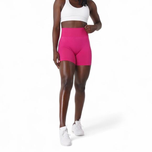 NVGTN Magenta Solid Seamless Shorts activewear workout biker short  gym pink - Picture 1 of 5